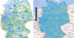 Karte über 3G-Netzabdeckung der Telefónica Deutschland